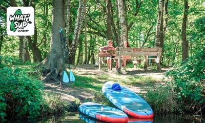 Huur 2 uur een megasup (4-14 pers) of 2,5 uur suptocht + materiaal + water