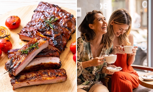 Spareribs + friet met saus + salade + koffie/thee bij WILLY'S