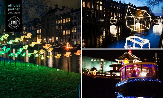 Rondvaart (75 min) tijdens Light Festival Amsterdam