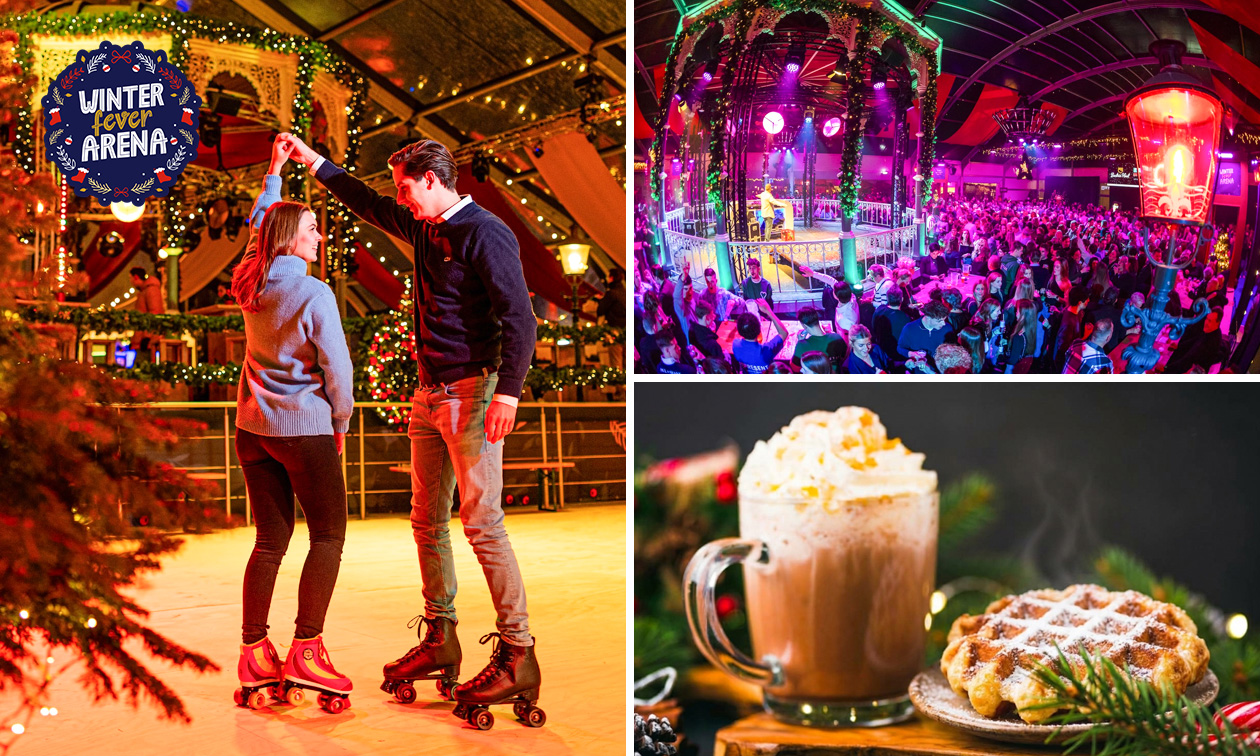 Entree Winter Fever Arena + 2 uur rolschaatsen + warme Chocomel en warme wafel Entree Winter Fever Arena + 2 uur rolschaatsen + warme Chocomel en warme wafel
