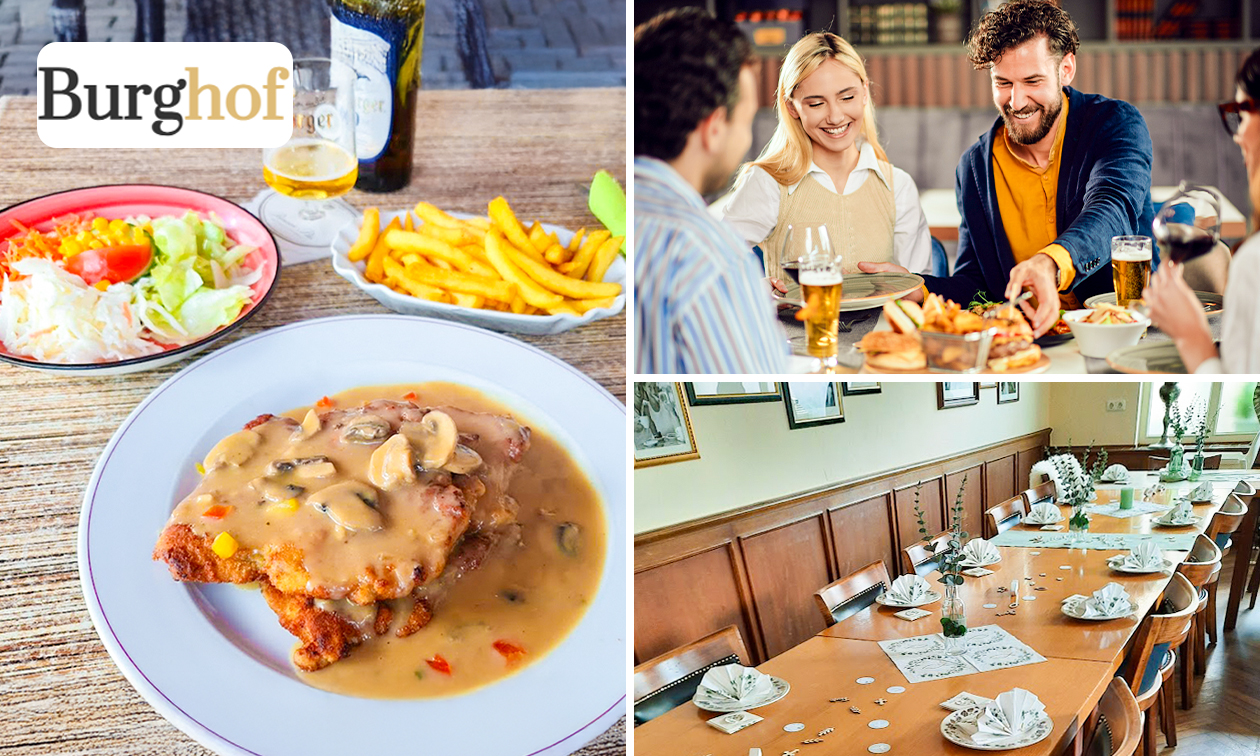 4-gangen keuzediner in Wirtshaus Burghof in Brüggen