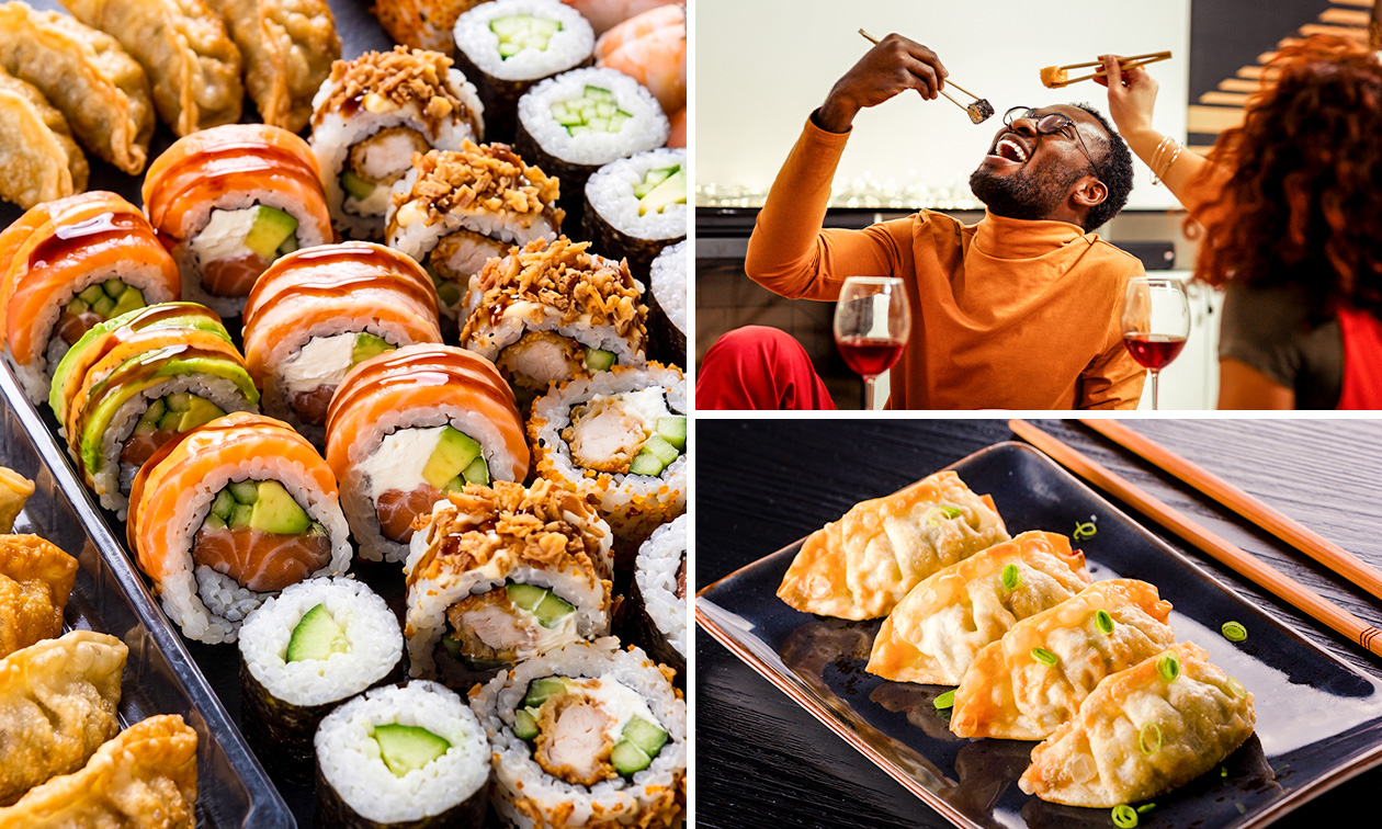 Sushibox (50 stuks) + kipgyoza's (5 stuks) voor afhaal bij Wok n' Maki in hartje Leuven