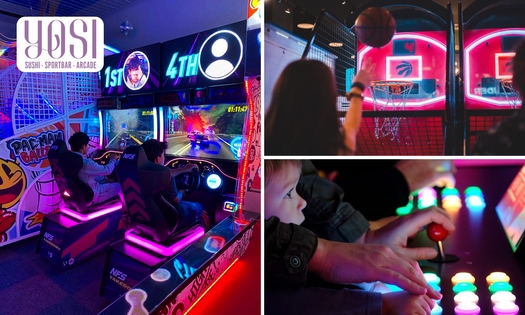 Speeltegoed + welkomstdrankje in de YOSI Arcade