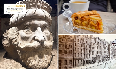 Entree voor Zandsculpturen Garderen + koffie/ thee en appelgebak