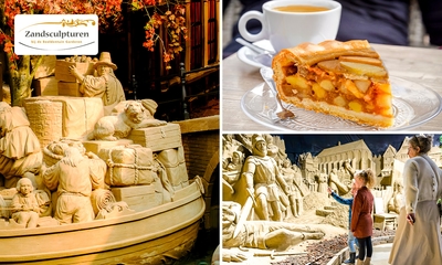 Entree voor Zandsculpturen Garderen + koffie/ thee en appelgebak
