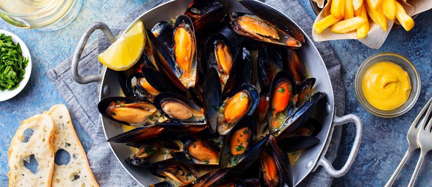 Mosselen eten met korting in België